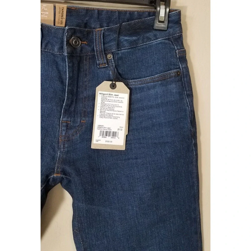 Prana Hillgard Slim‎ Jeans Men 28x32 Tapered Denim Organic Medium Ozone Wash NEW